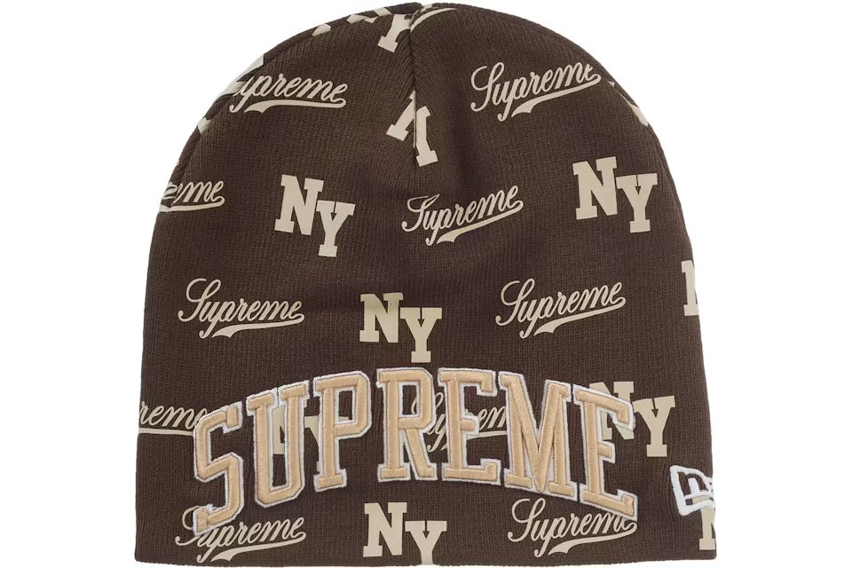 Supreme New Era Box Monogram Beanie - Brown (SS26)