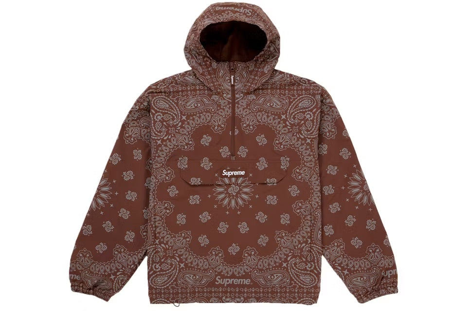 Supreme Reflective Bandana Hoodie Anorak - Brown (SS26)