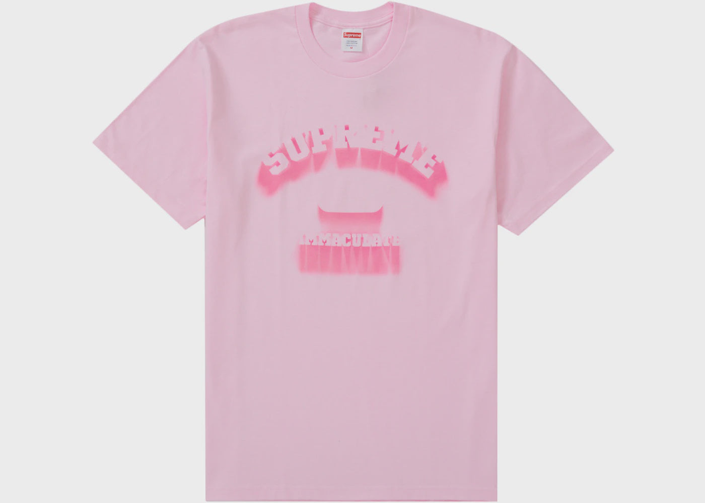 Supreme Shadow Tee in Pink, featuring a bold logo printed on the front