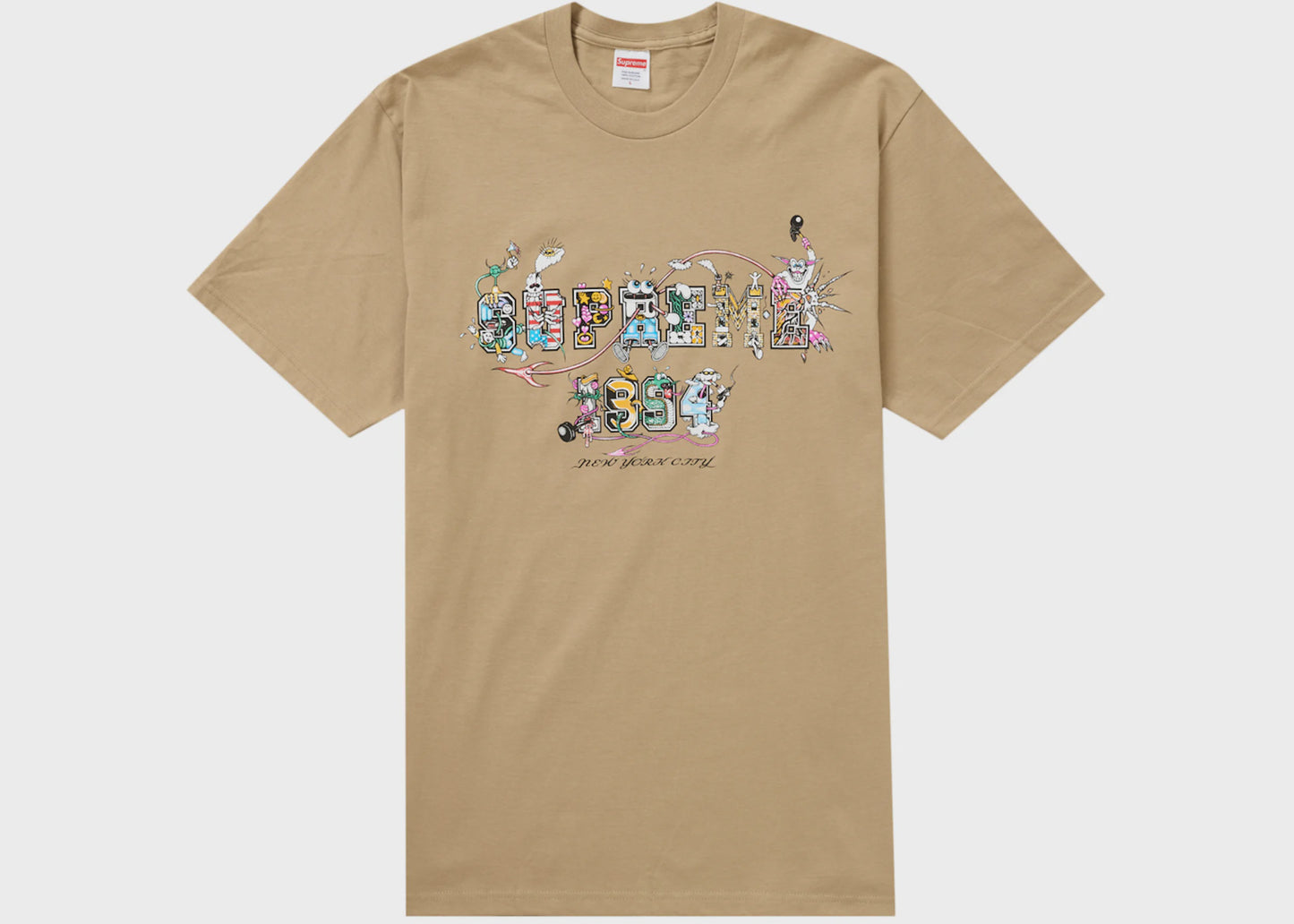 Khaki Supreme Varsity Tee from SS24 Collection, a stylish and versatile choice for your wardrobe