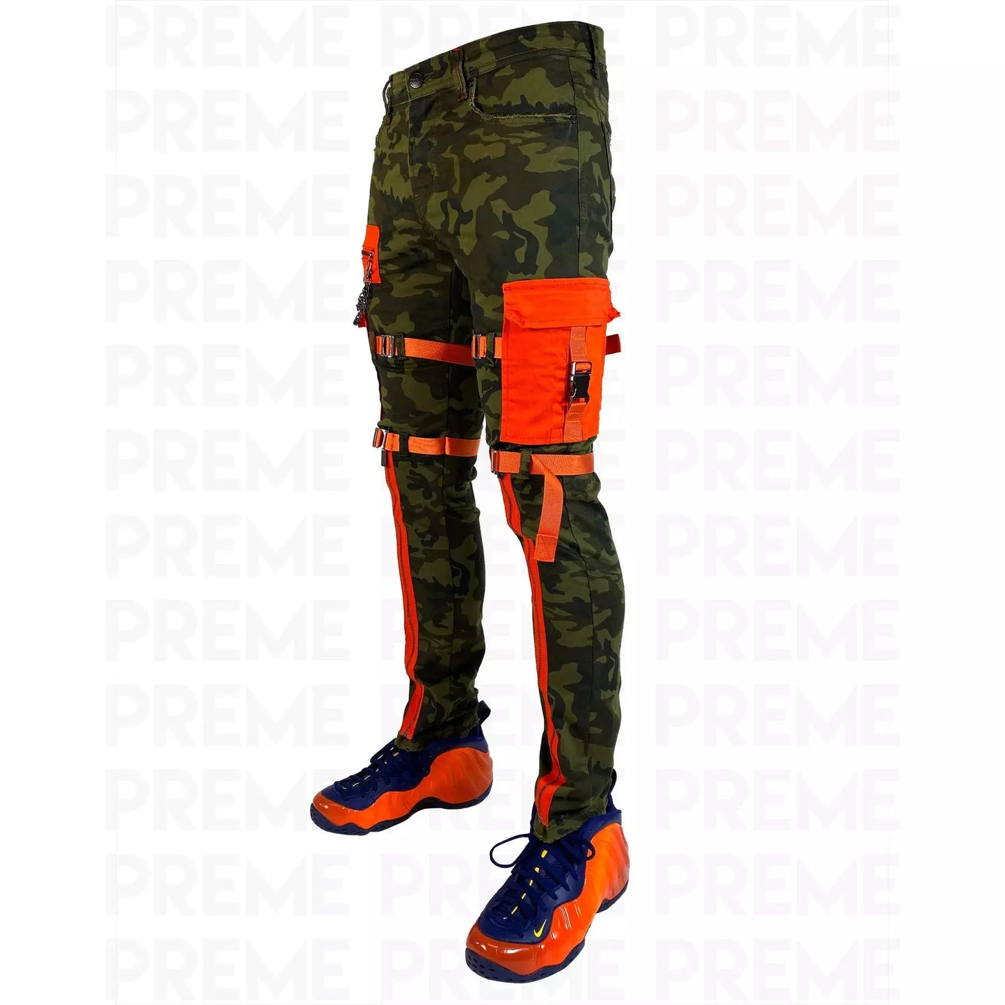 PREME Cargo Utility Twill Pants with Straps - Woodland Camo (PR-WB-700)