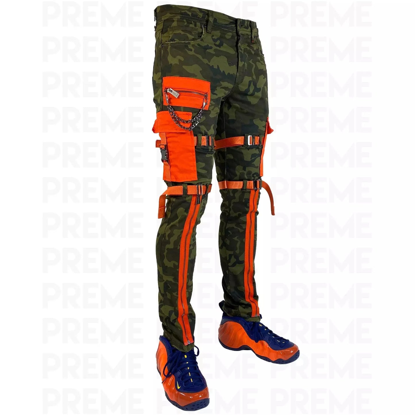 PREME Cargo Utility Twill Pants with Straps - Woodland Camo (PR-WB-700)