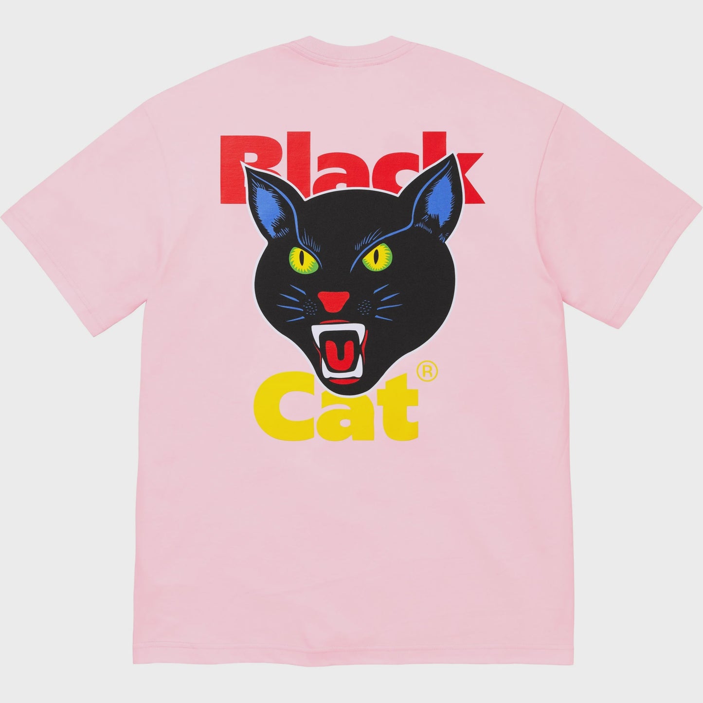 Supreme Black Cat Tee - Light Pink (SS24) featuring a playful black cat graphic on a soft light pink t-shirt