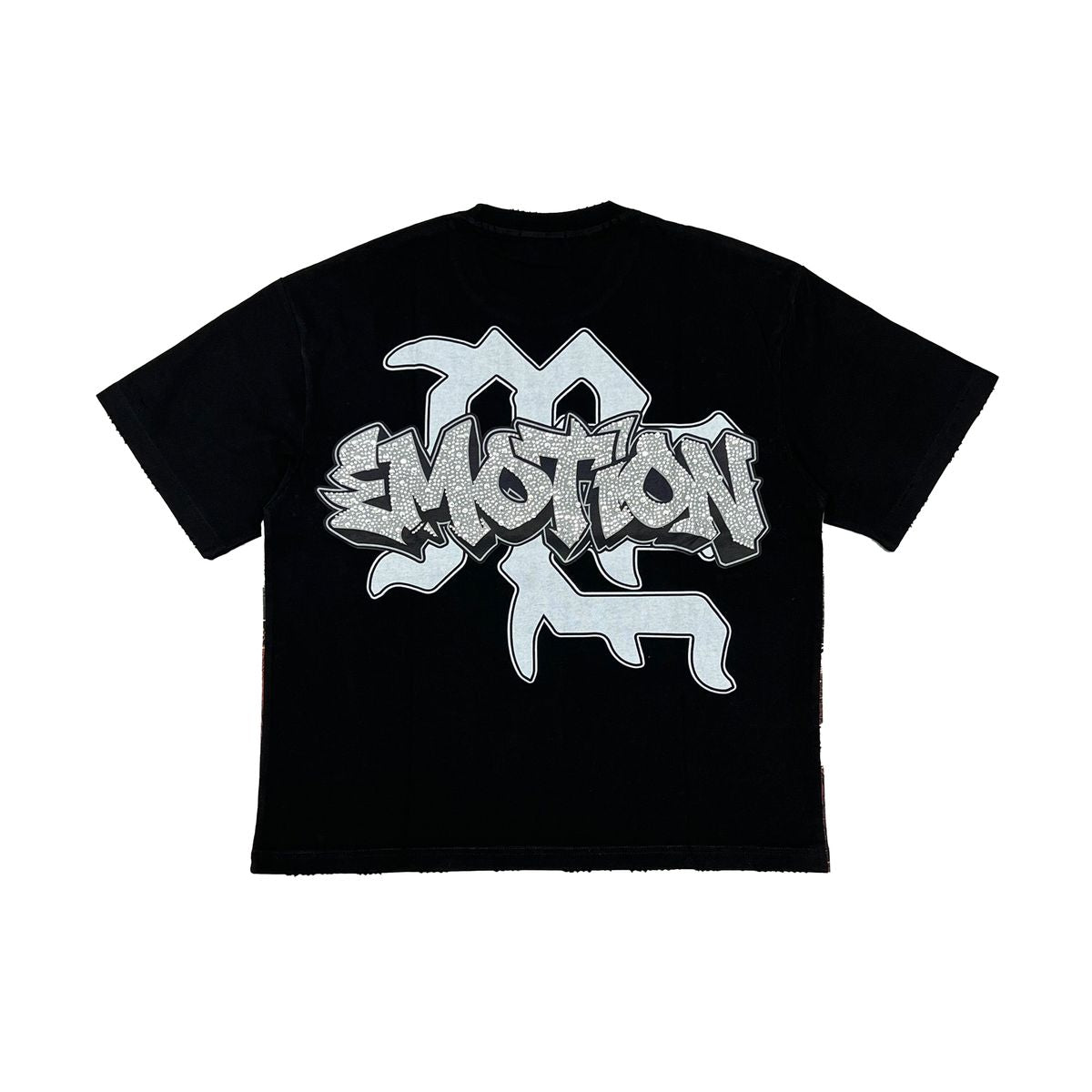 Mixed Emotion "Angel Whispers" Rhinestone Black Tee