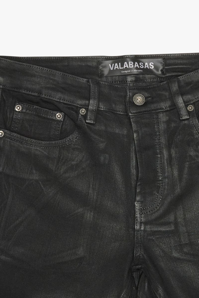 Fashionable menswear - Valabasas Mr Stacked Black Wash Waxed Jeans
