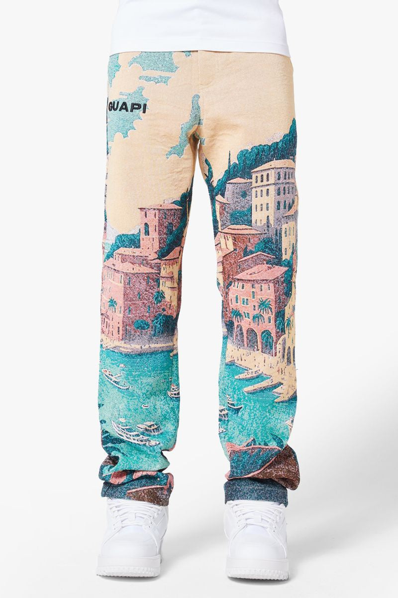 Guapi Portofino Tapestry Pants: A beautiful and stylish pair of high-quality tapestry pants with a unique Portofino design, perfect for any occasion