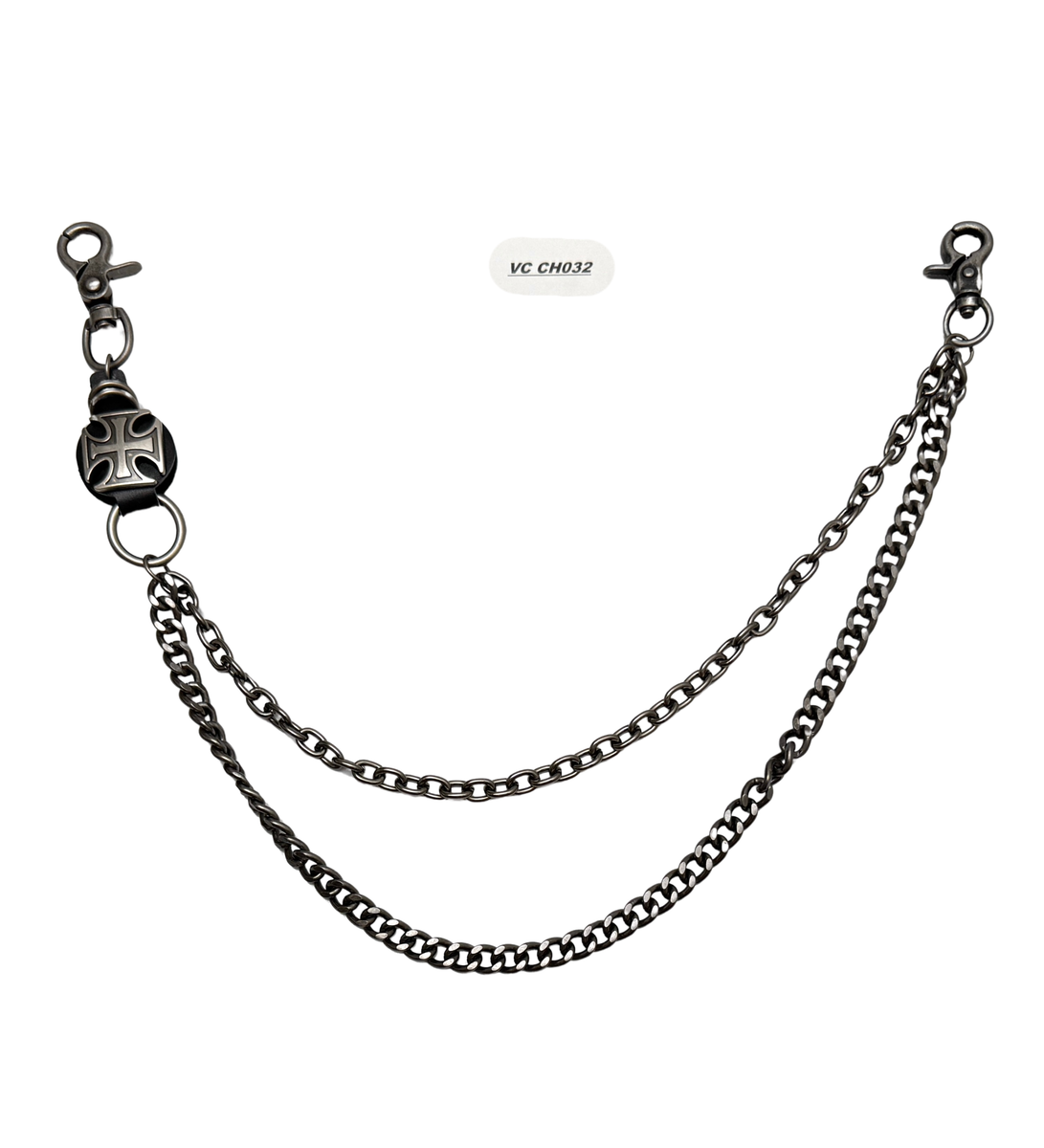 Black trim Vicious Maltese Cross chains designed for denim jeans, style VCCH32