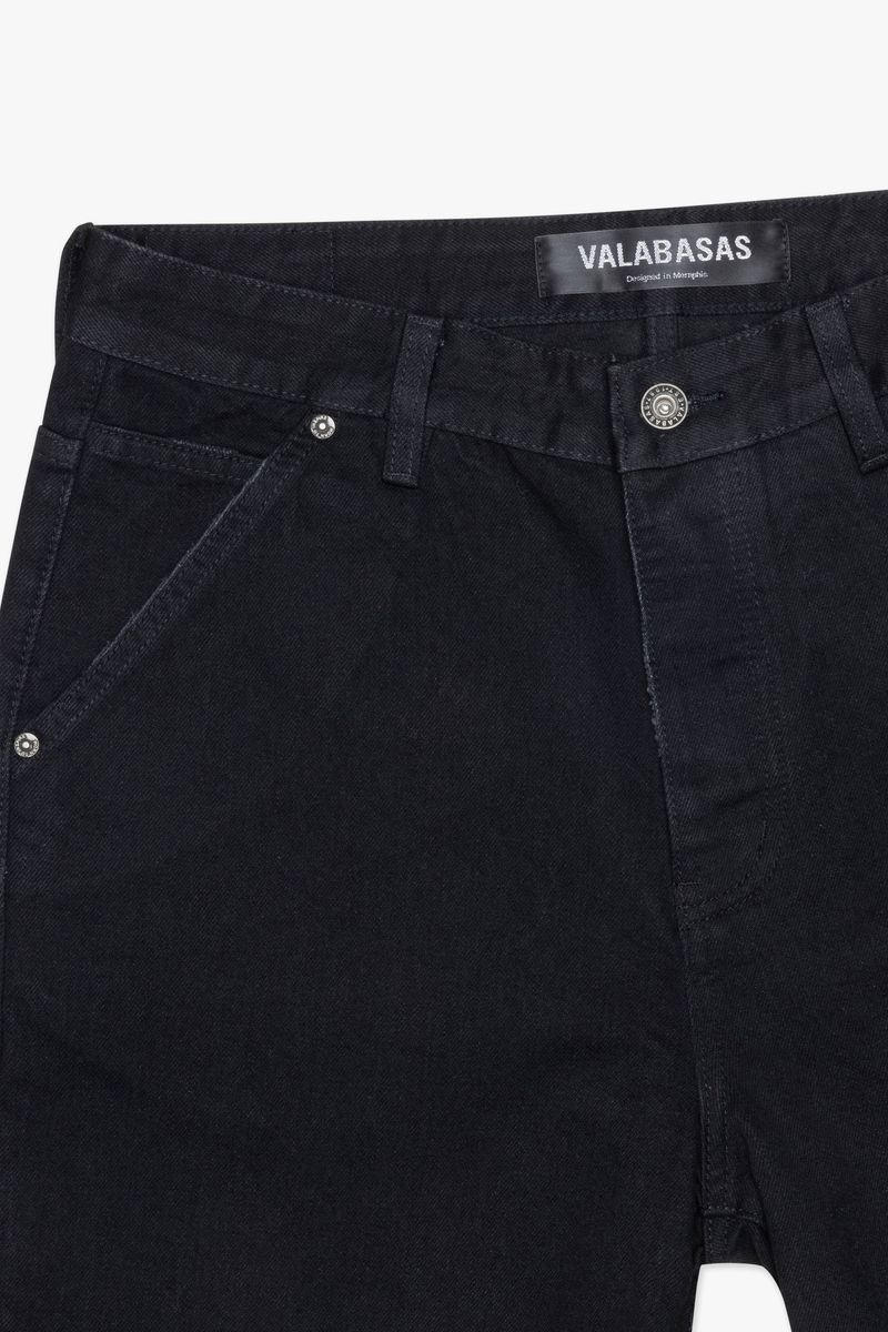 Black denim shorts with stylish design and comfortable fit from Valabasas Mr Shorts collection