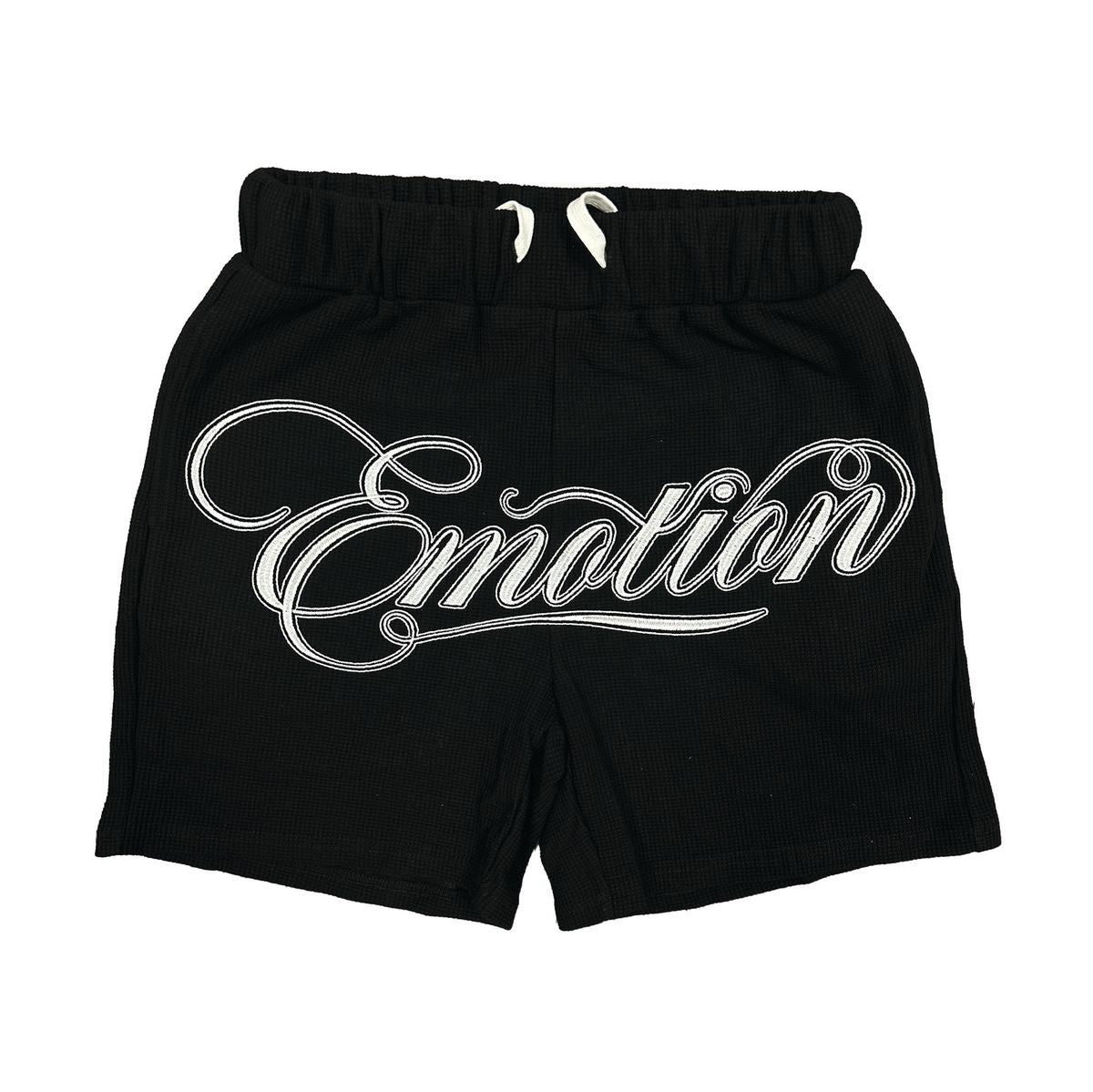 High-quality, stylish black signature shorts by Mixed Emotion, perfect for any occasion