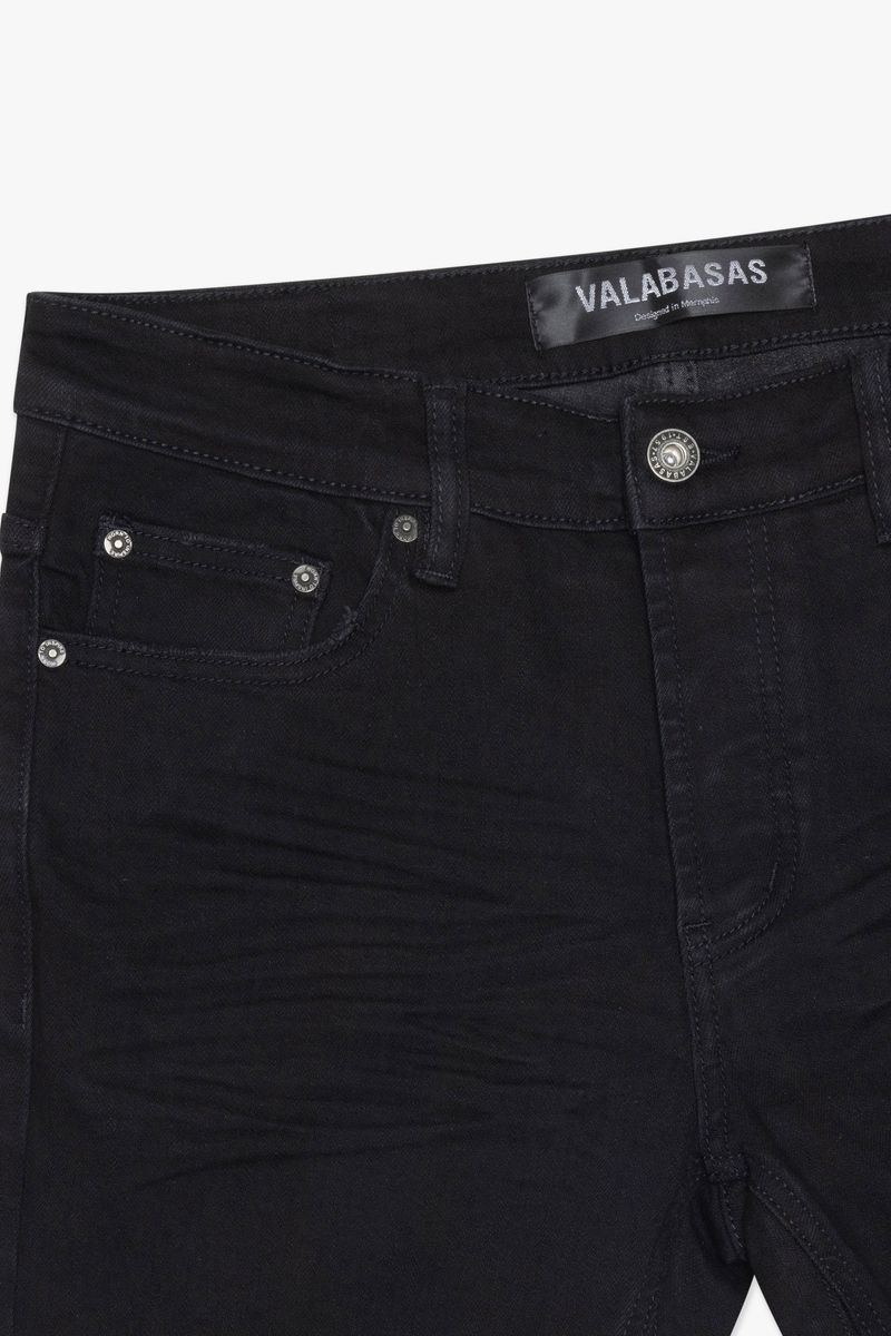 Valabasas Mr Stacked Black Stacked Denim Jeans - Stylish and versatile denim for men