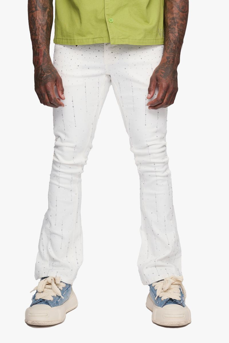White stacked denim jeans from Valabasas Heath collection, model VLBS-VJ3-1015, featuring a stylish and modern design