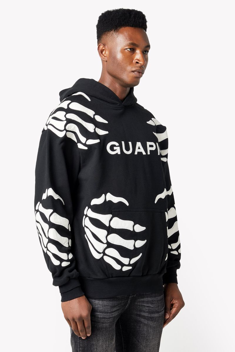 Black hoodie with Guapi Obsidian logo and dragon design, perfect for a bold and edgy streetwear look