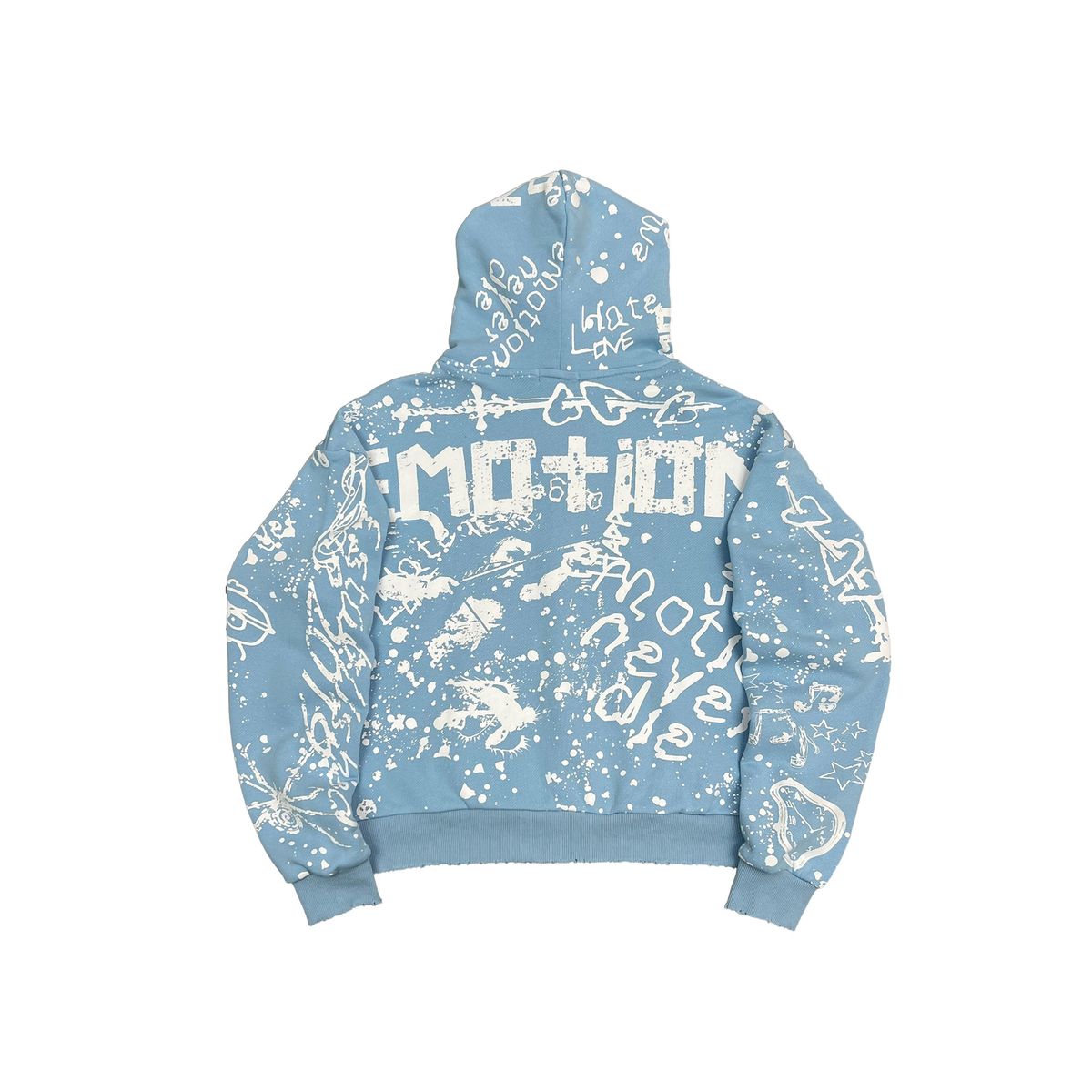 Mixed Emotion "Graffiti" Blue Zip Up Hoodie