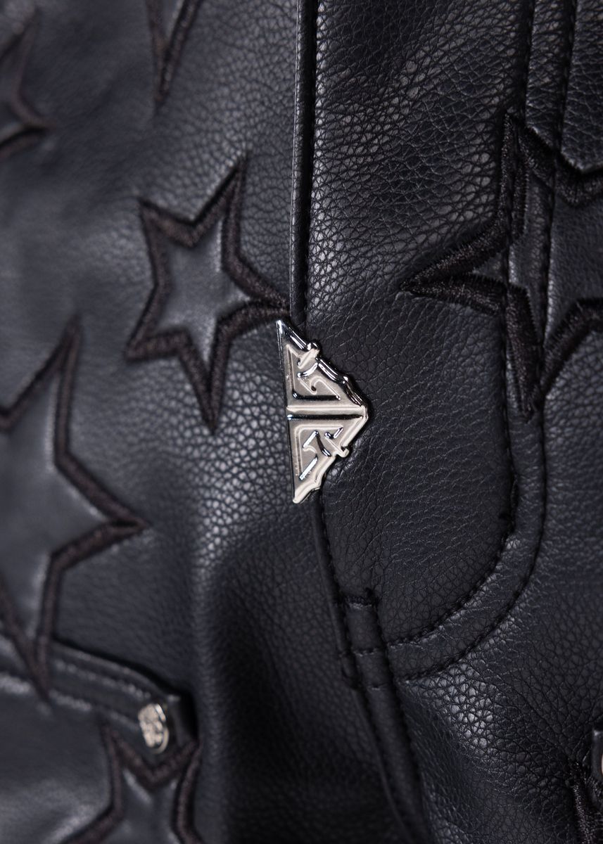 Guapi Obsidian Black Stars Leather Shorts