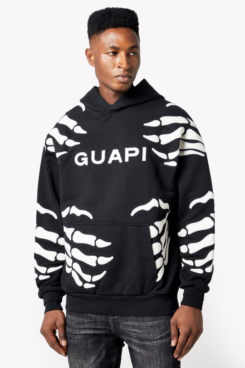 Guapi Obsidian Black Hell Dragger Hoodie - a stylish and comfortable black hoodie with striking design details
