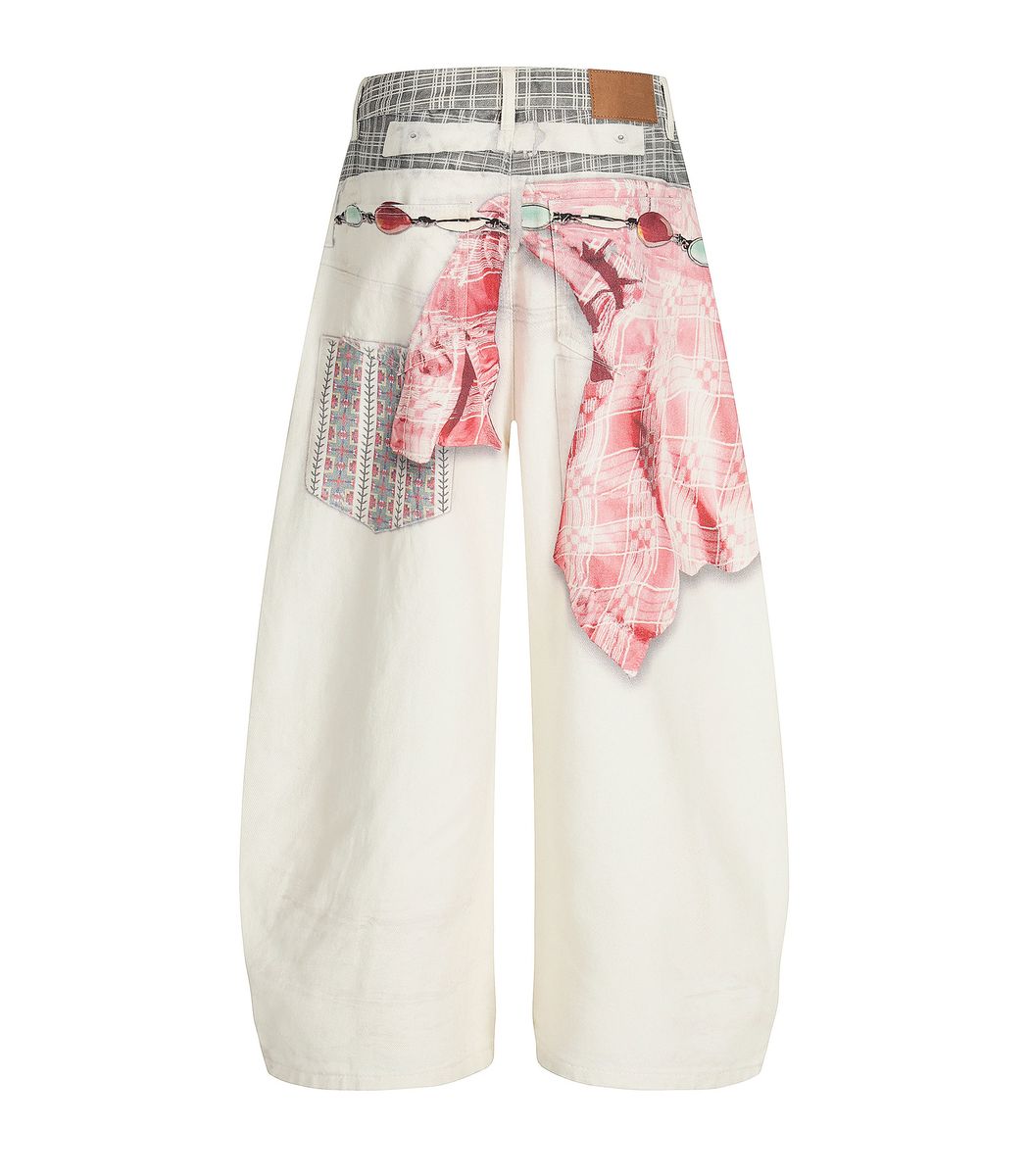 Undeveloped Sagged Pink Denim Jeans