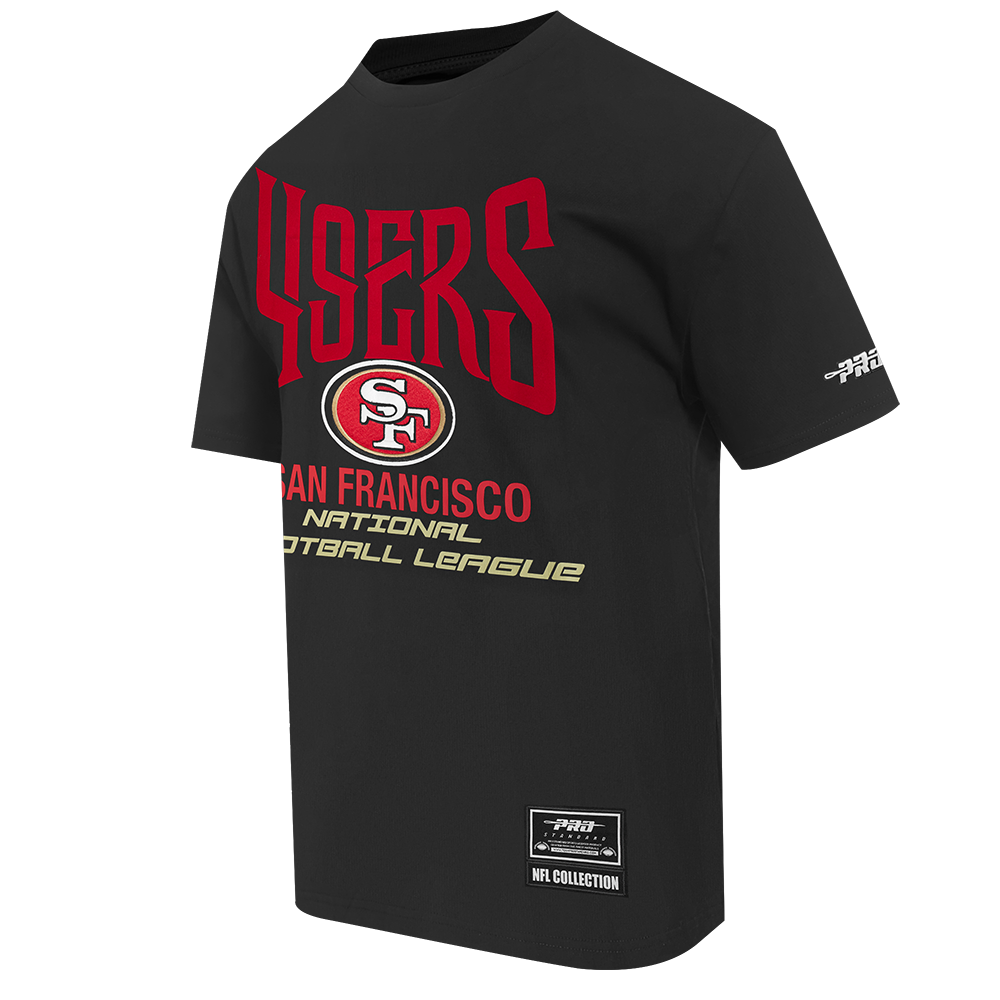Pro Standard San Francisco 49ers men's short sleeve black T-shirt with city tour graphics and team branding