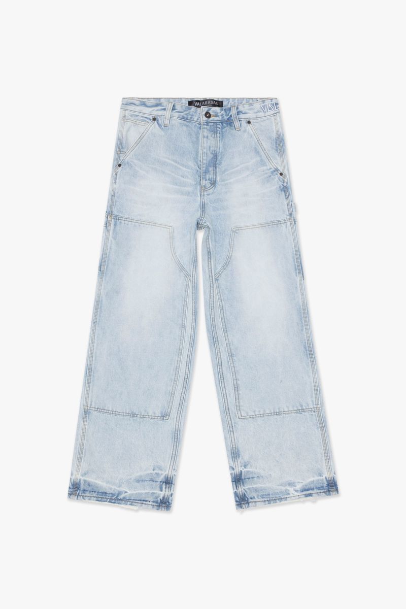 Light blue wash denim jeans from Valabasas branded Mr Straight style with detailed stitching