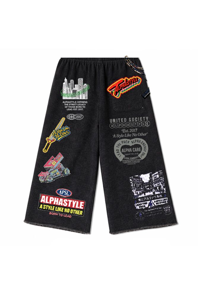 AlphaStyle Morda Long Shorts - Black