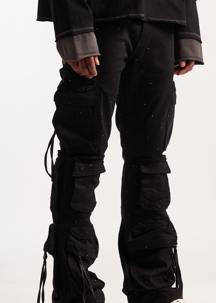 Embellish Icey Black Hawk Cargo Denim Jeans (EMB-S26-26)