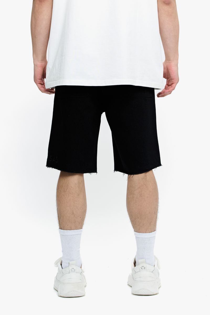 Black denim shorts named Mr Shorts by Valabasas featuring a stylish, casual fit for men