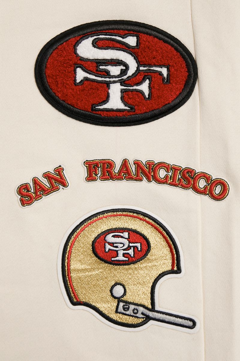Pro Standard San Francisco 49ers Retro Logo Classics Sweatpants - Eggshell/Red (FS4443592-ERD)