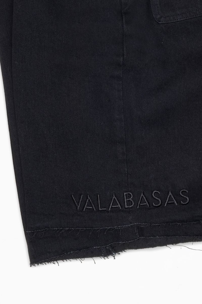Black denim shorts labeled Mr Shorts by Valabasas, stylish men's casual summer wear