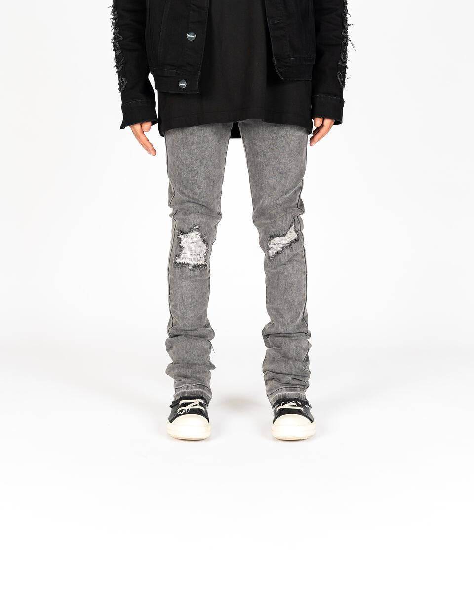 PHEELINGS Soulful Serenity Charcoal Grey Flare Stack Denim, comfortable and stylish jeans