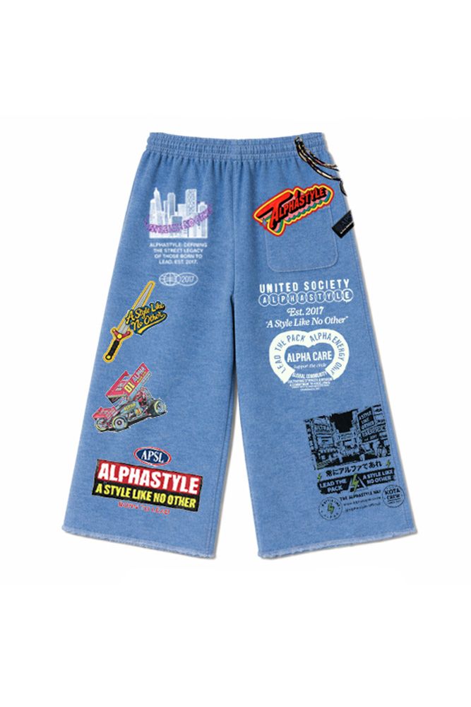 AlphaStyle Morda Long Shorts - Blue