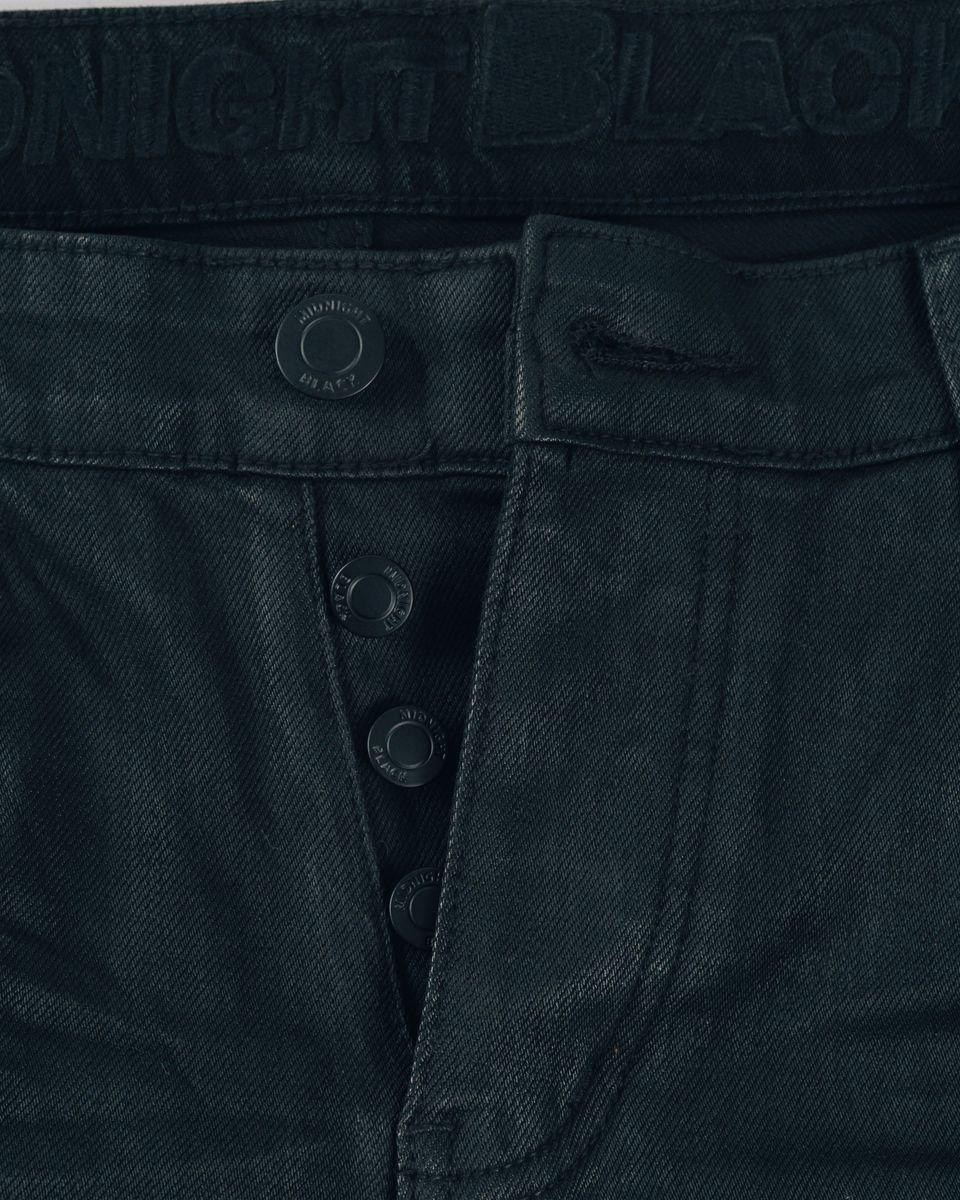 Midnight Black Wax Skinny Jeans (MB-005)