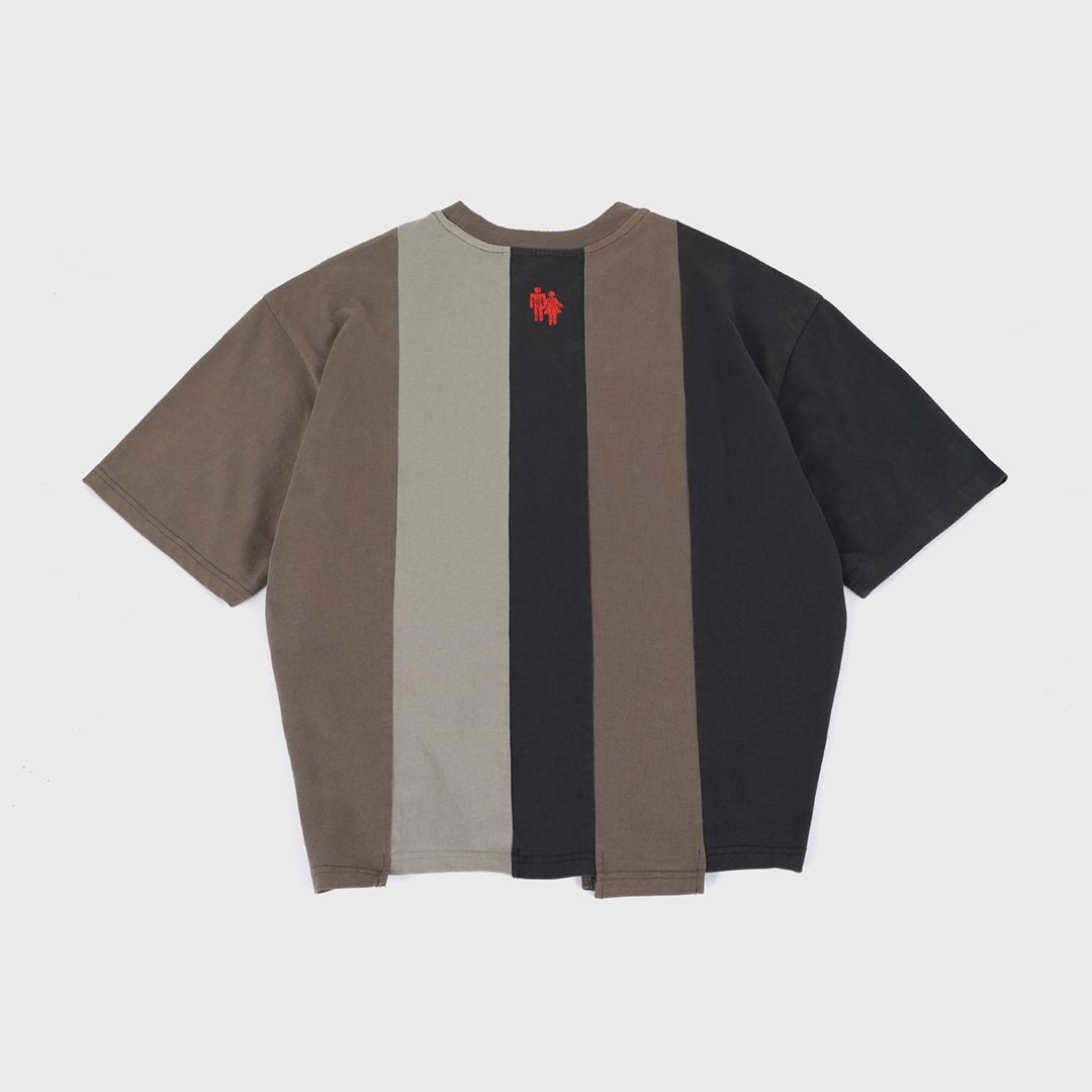Homme + Femme "Reconstructed Varsity" Tee - Black/Multi