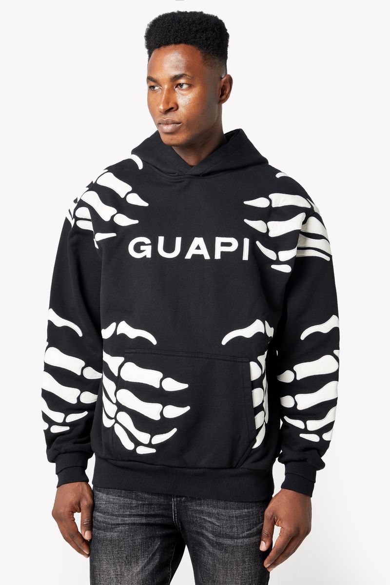 Guapi Obsidian Black Hell Dragger Hoodie - Unisex streetwear apparel for casual, stylish comfort
