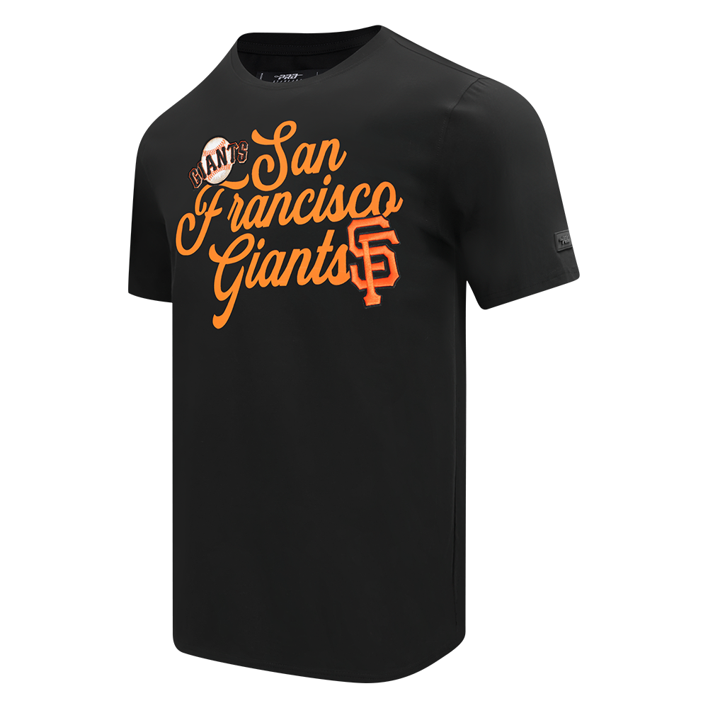 Men's black San Francisco Giants souvenir tee top with team logo and comfortable fit