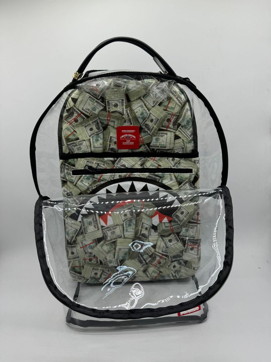 Sprayground Money Pile Clear Backpack (B7750)