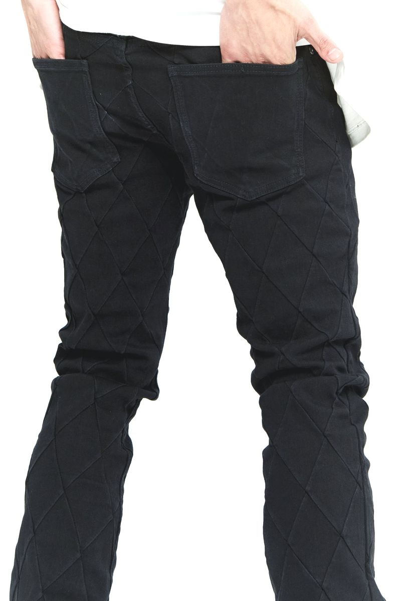 Valabasas Tire Jet Black Stacked Denim Jeans folded display