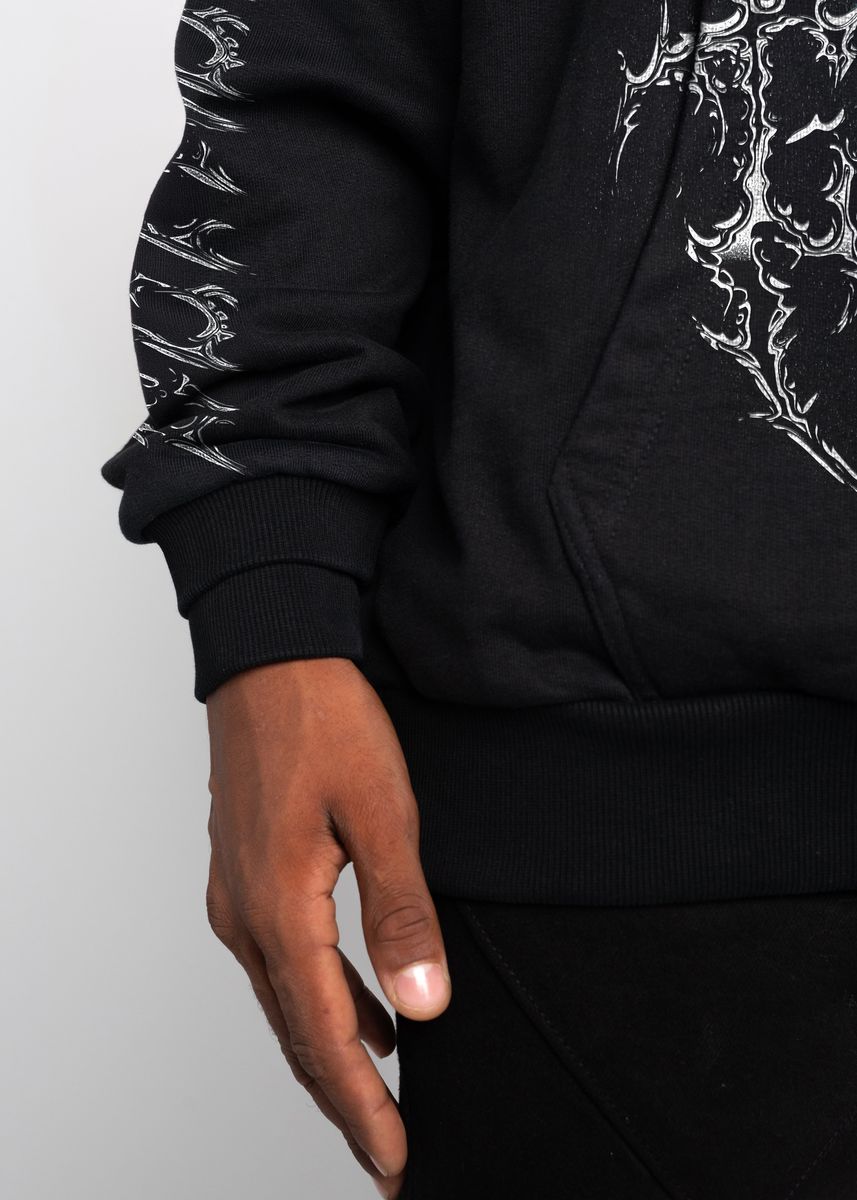 No Face No Case Black Hoodie with true-to-size fit for all-day comfort