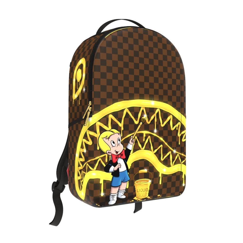 Sprayground Richie Rich Gold Sharkmouth Backpack (B7257)