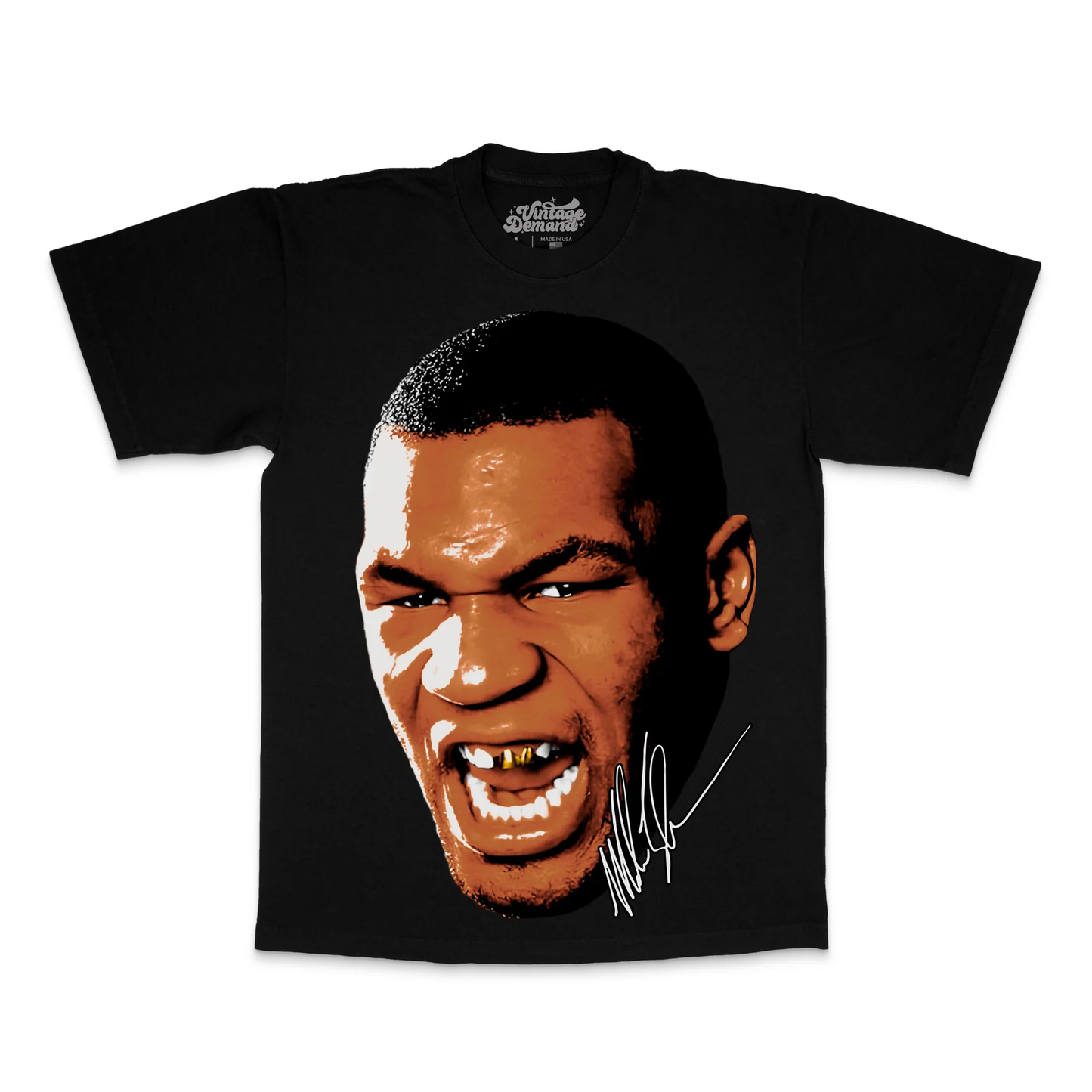 Black Vintage Demand Iron Mike V2 Big Head T-shirt made of 100% cotton with shrink-free fabric and true to size fit