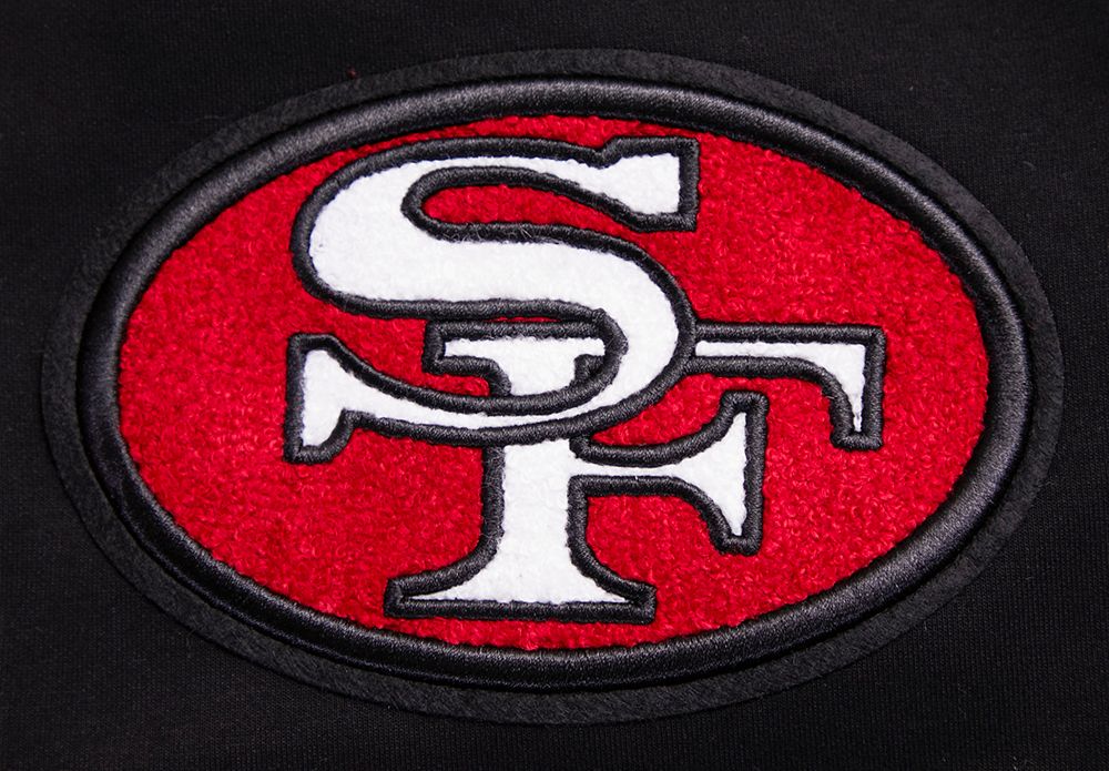 Close-up of the Pro Standard San Francisco 49ers Retro Classic DK 20 Short fabric and stitching