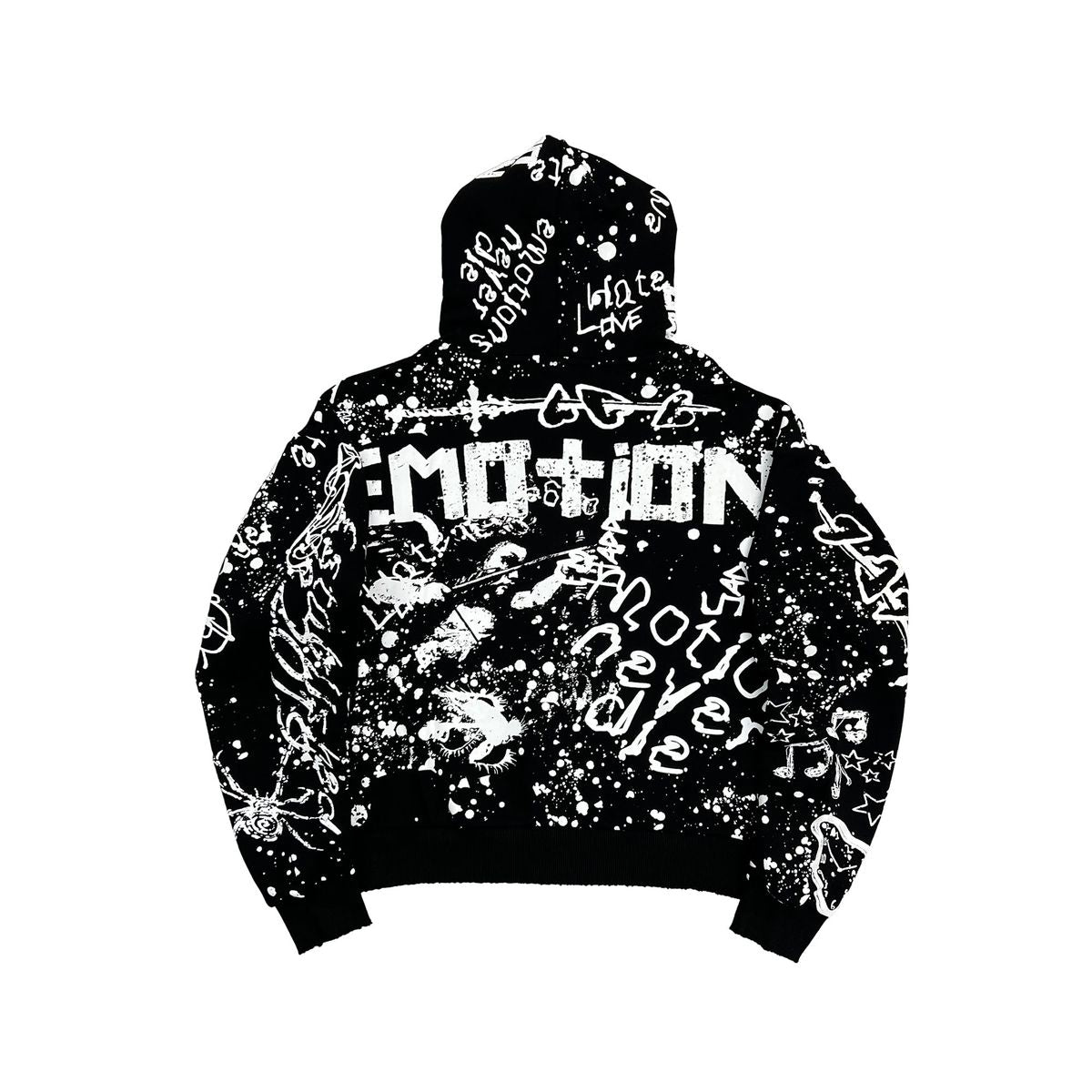 Mixed Emotion "Graffiti" Black Zip Up Hoodie