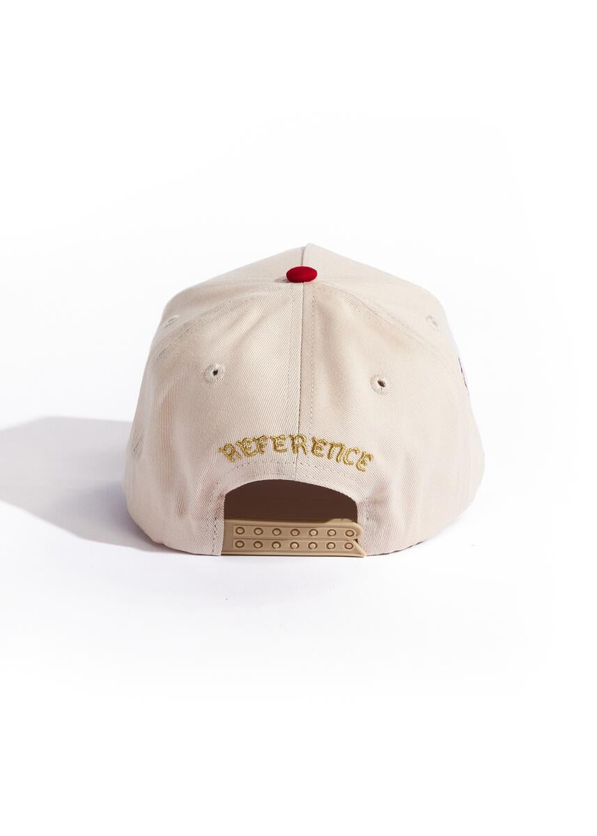 Stylish cream and black Bearhawks Snapback Hat with embroidered logo