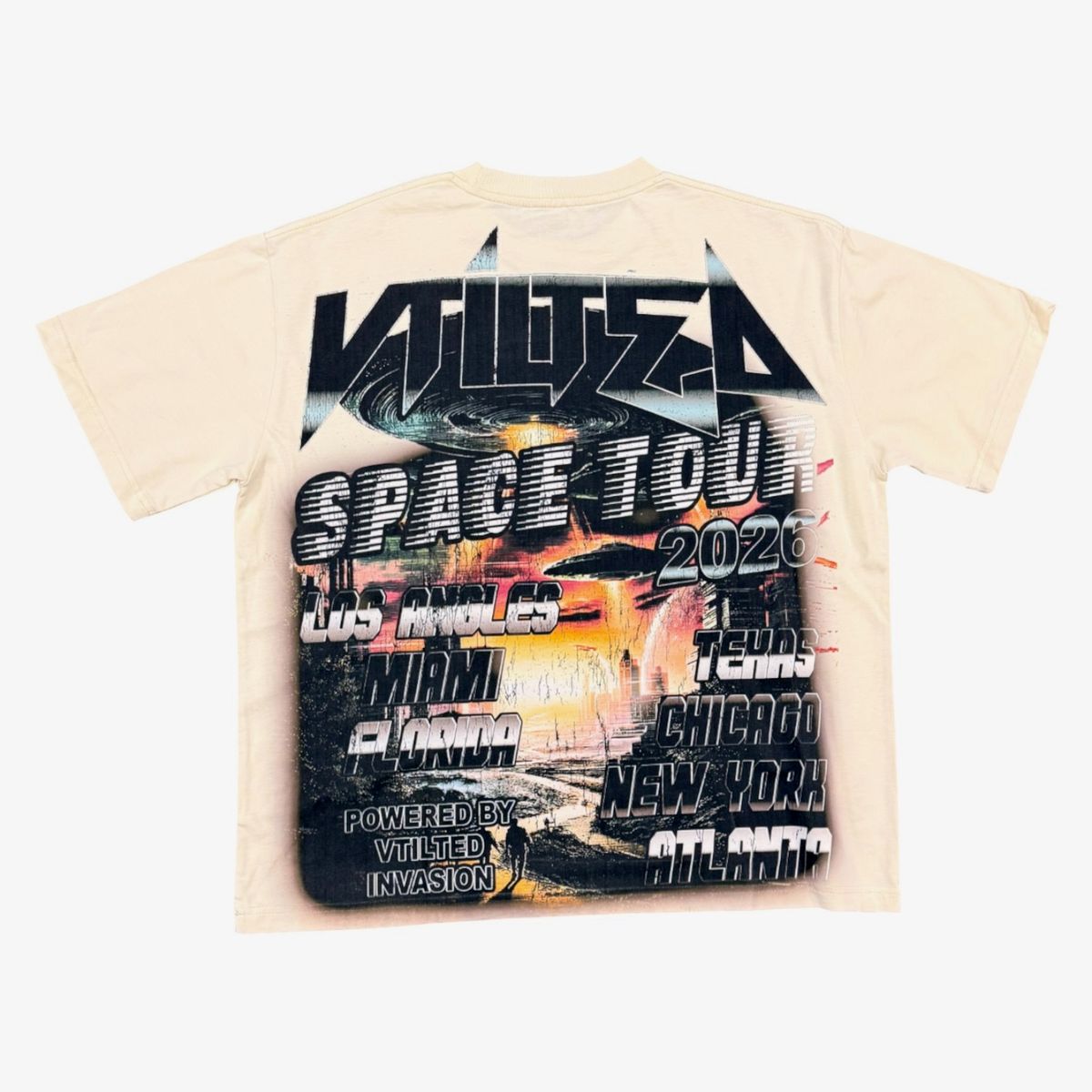 Vtilted "Space" Cream Tee