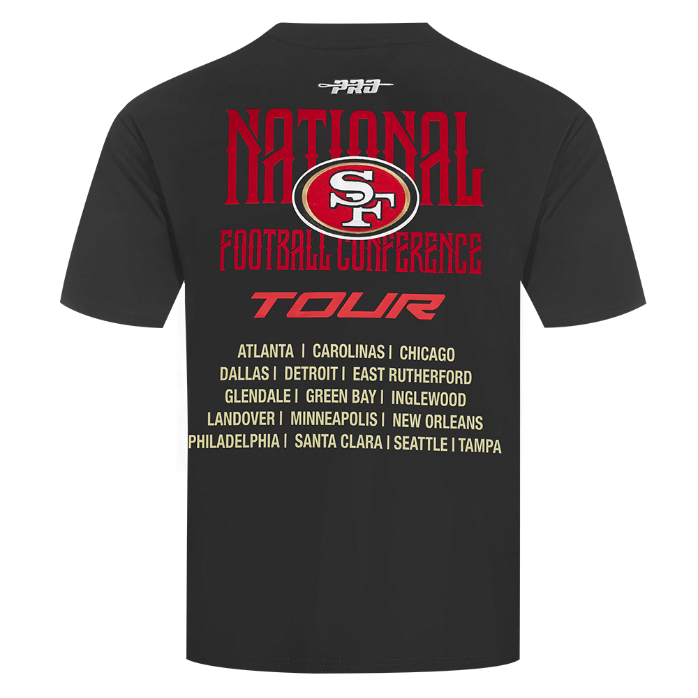 San Francisco 49ers City Tour 20 Tee in black featuring team logo and sleek design