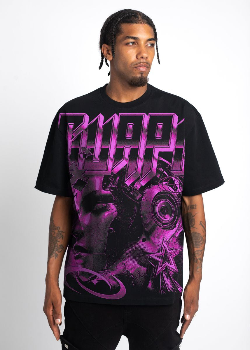 Stylish Guapi Cyber Pink Tee with bold graphic print for women