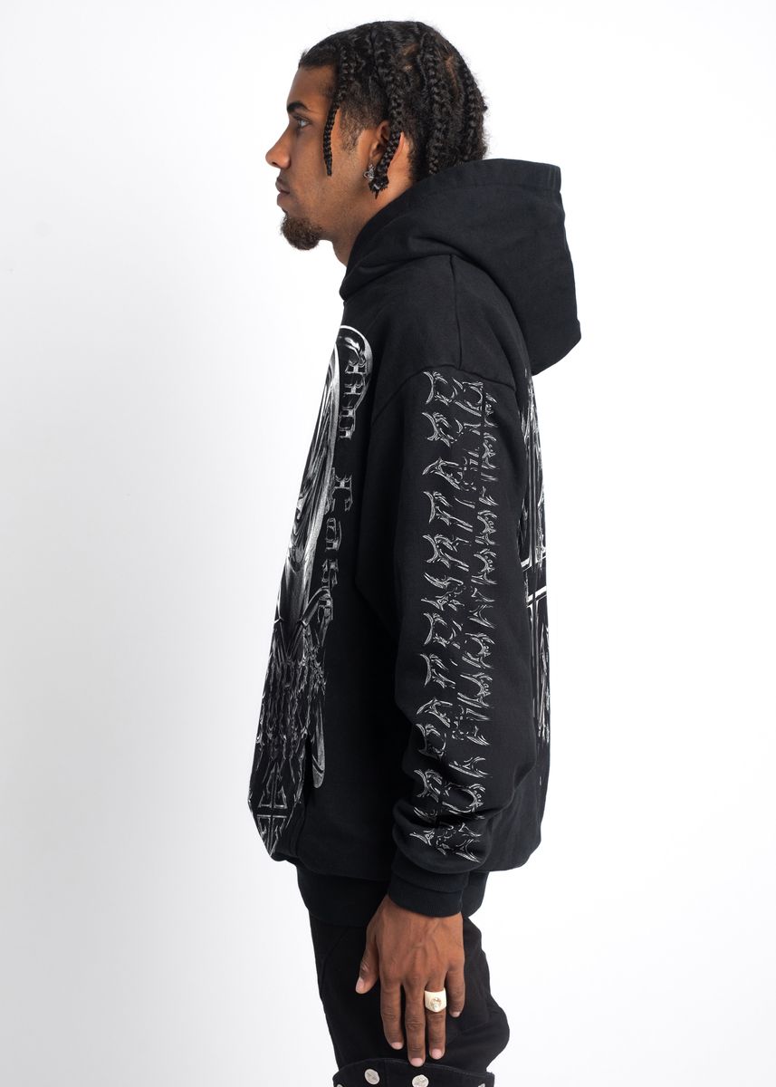 Black Hoodie with No Face No Case design for a bold look