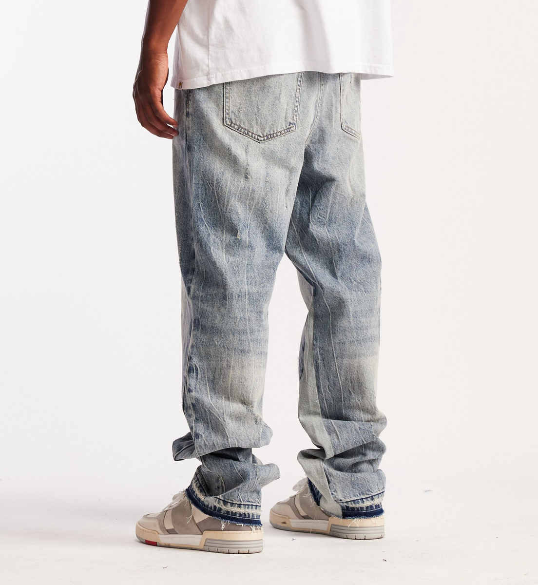 Embellish Spencer Light Bleach Denim Jeans (EMBSP25-134) with distressed detailing