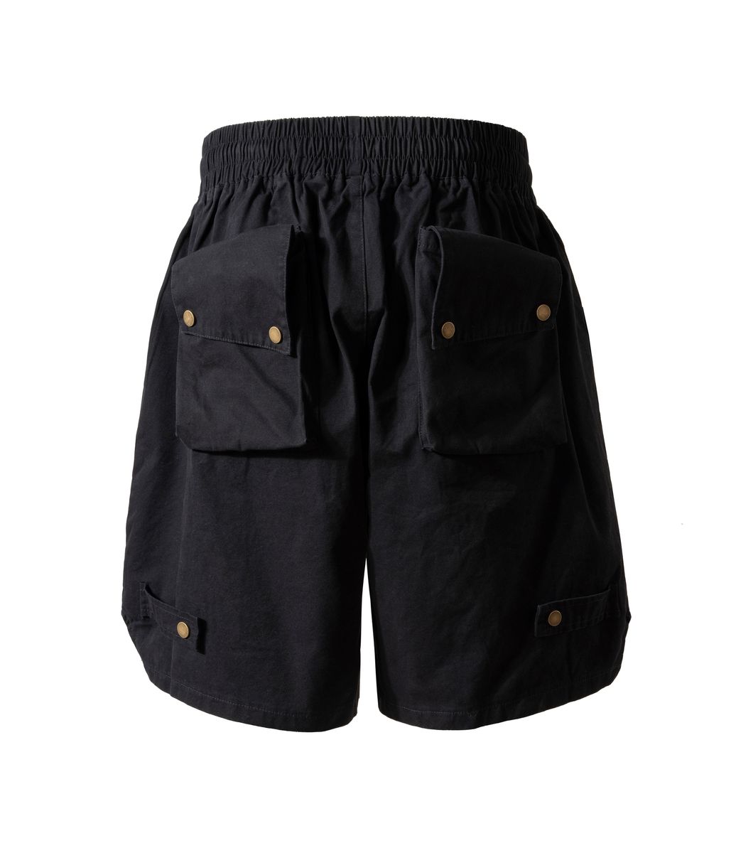 Undeveloped Noir Multi Drawstring Black Cargo Shorts
