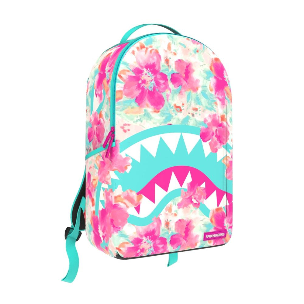 Vibrant Sprayground Miami Fresh Floral Backpack with floral pattern and sturdy PVC material