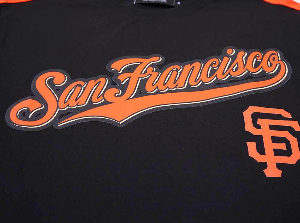 Pro Standard men's Giants Top Mesh Tee in black, constructed with lightweight breathable material