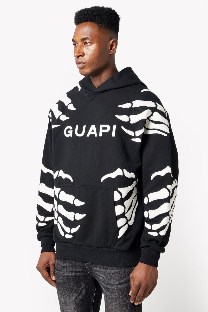 Guapi Obsidian Black Hell Dragger Hoodie with unique dragon design and comfortable fit for men and women